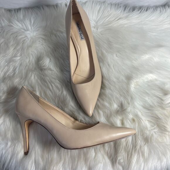 Charles David Nude Maxx Leather Stiletto Heels Sz 11 - Picture 2 of 6